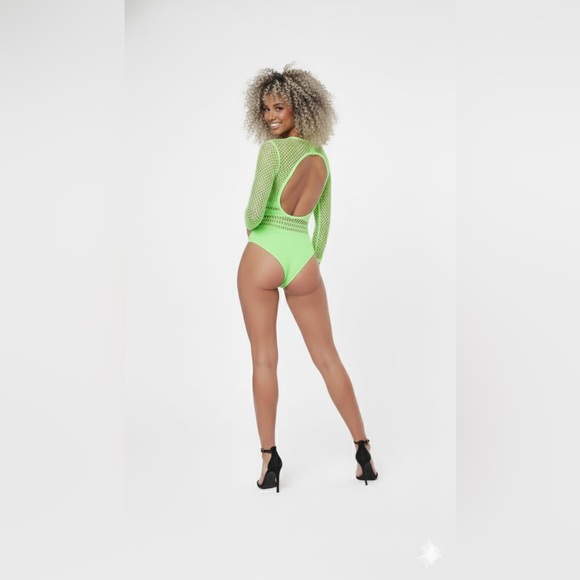 Crystal Mesh Glow Bodysuit – Completely Sheer | One Size - Picture 3 of 11